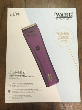 NEW Wahl Bravura Pet Clippers Dog - Cordless Lithium Ion w/ Accessories Purple
